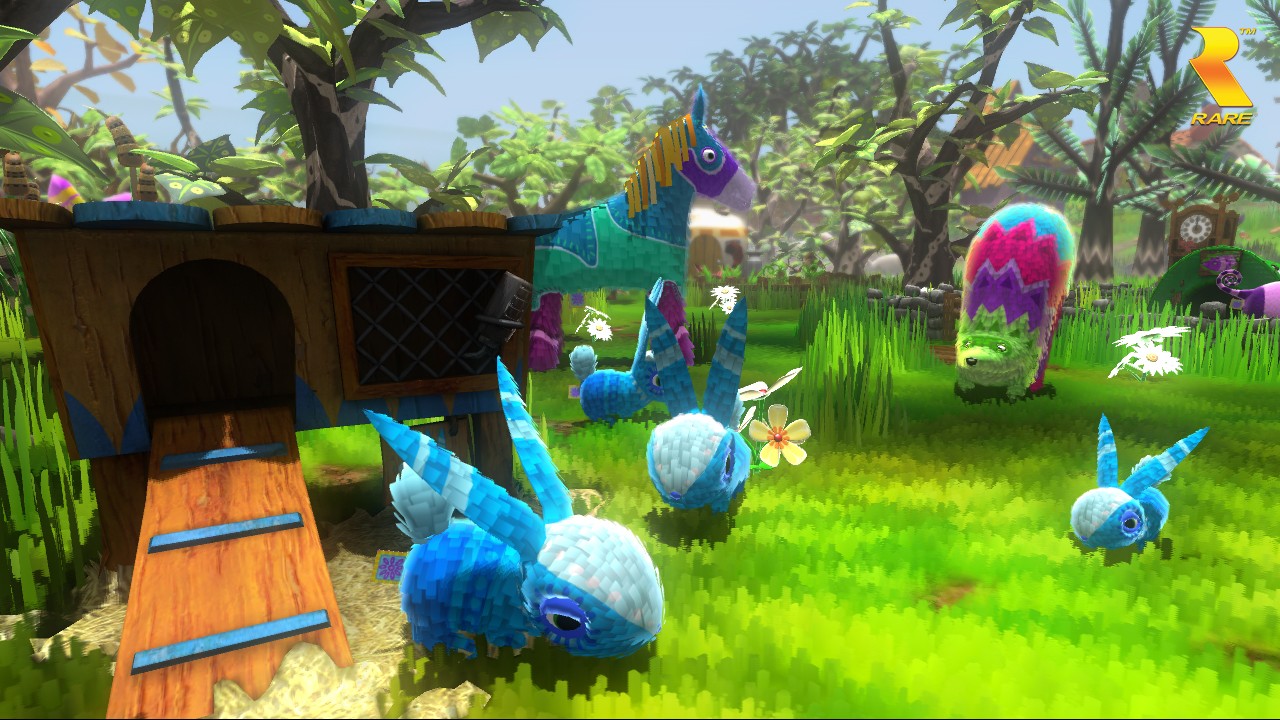 Viva Pinata screenshot - garden full of pinatas